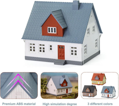 One Set N Scale 1:160 Model Village House Assembled Model Architectural Building Layout JZN02B...
