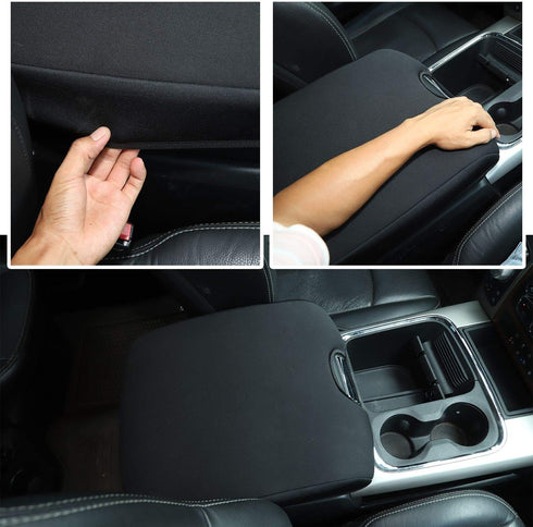 Voodonala for 2010-2017 Dodge RAM 1500 2500 3500 Center Console Cover Armrest Pad Cover Trim, for Dodge RAM Interior Accessories Black 1pc...