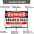Beware of Dog Signs for Fence,Yuntarda 2-Pack 10"x7"Do not Enter Sign Keep Gate Shut Rust Free Reflective Metal Sign for Outdoor Use...