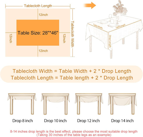 JUCFHY Soild Plaid Jacquard Spring Easter Table Cloth Elegance Wrinkle Resistant Contemporary Woven Decorative Tablecloths, Spillproof Soil Resist...