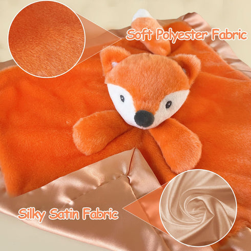 Fox Baby Security Blanket Loveys for Babies Boys Girls, 15" Soft Lovies for Babies, Fox Security Blanket with Stuffed Animal, Baby Gifts for Toddl...