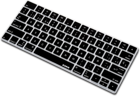 XSKN Spanish Language Ultra Thin Silicone Keyboard Skin Cover for A1644 Magic Keyboard 2015 Version US Layout (Black)...
