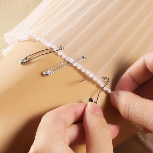 100pcs Curved Safety Pins, 1.5in Quilting Basting Pins Bent Safety Pins Sewing Safety Pins Accessories for Crafting Quilting Knitting Sewing(Silve...