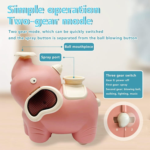 Elephant Blowing Ball Walking Car Toys with Music Light Baby Crawling Toys Tummy Time Interactive Toddler Infant Toy Automatically Avoid Obstacles...