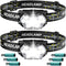 Lsnisni 9 LED Headlamp 2 Pack, 2000 Lumen Super Bright Head Lamp with 6 Modes, IPX5 Waterproof Head Light, Lightweight Head Flashlight for Kids Ad...