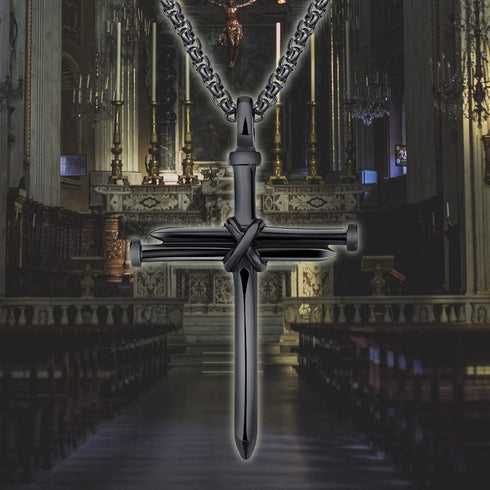 Isaiah 41:7 Nail Cross for Car Rearview Mirror Hanging Accessories Pendant Cross Necklace for Men Women Car Charm Cross Hanging Ornament Decor Chr...
