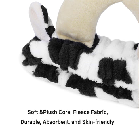 Facial Spa Headband Cosmetic Makeup Headband Skincare Headband for Washing Face Makeup (Cow)...