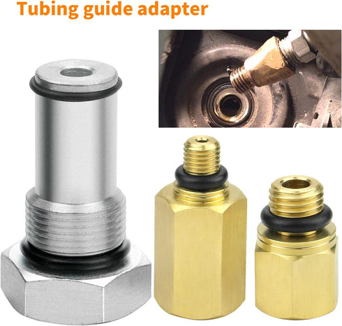 2PCS Oil Rail Adapters Kits and 1 PC 6.0 High Pressure Oil Pump IPR Valve Air Test Fitting Tool Compatible with Ford 6.0L Powerstroke Diesel Engin...