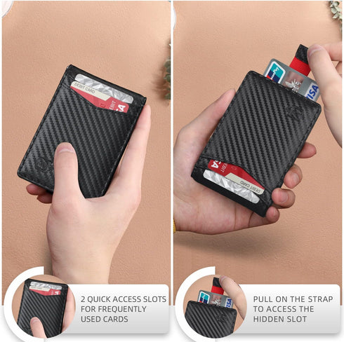 Zitahli Wallet for Men-6 Slots ID Window-Mens Wallets-Slim Wallet Classic Spring Money Clip RFID Blocking-Gift for Men...