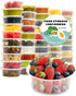 Food Storage Containers with Lids 16oz 20oz 24oz 32oz Freezer Deli Cups BPA-Free Leakproof Round Clear Takeout Container Meal Prep Microwavable, A...