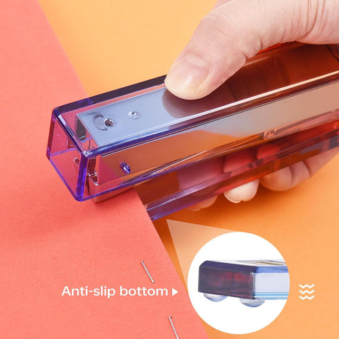 Bisofice Red Purple Acrylic Office Supplies Set Office Set 8 Piece Desk Accessories Set, Desktop Stapler, Tape Dispenser, Scissors Set, Paper Clip...