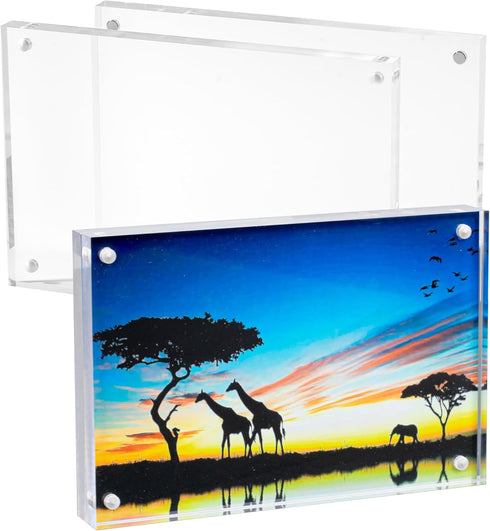 Mammoth DuraClear 4x6 Acrylic Picture Frame - Frameless & Thick Design - Ideal for Photos, Photo Cubes & Glass Picture Displays...