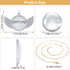 OIIKI 9pcs Rhinestone Wing Shape Bezel Pendant Trays with Round Glass Cabochons and Lobster Clasps Chains Set, Wing Rhinestone Tray for DIY Jewelr...