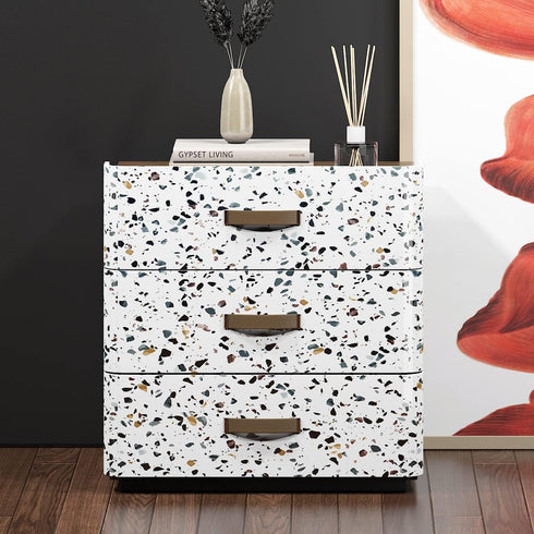 Terrazzo Granite Contact Paper Stick and Peel Wallpaper for Countertops Waterproof Self Adhesive Marble Terrazzo Wall Paper Roll for Decorative Ki...