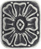 Bezelry 12 Pieces Rectangle Ice Flower Metal Shank Buttons 18mm (11/16 inch) (Antique Silver)...