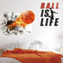 Basketball Wall Decor 18 x 38 Inch 3D Self Adhesive Removable Basketball Wall Decal Stickers for Boys Bedroom Ball is Life Vinyl Dunk Silhouette S...