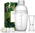 Homestia Plastic Cocktail Shaker w/Scale and Jigger Set, Strainer Top, Drink Mixer Bartender Kit, Clear Plastic Cocktail Shaker Bottle Wine Mixer ...