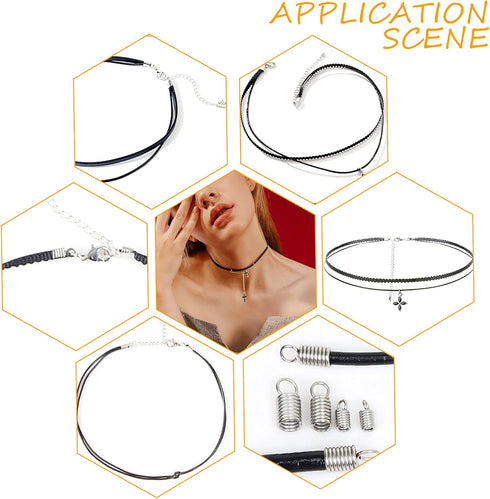PH PandaHall 1000pcs Stainless Steel Coil Cord Ends 2.5mm Inner Diameter Mini Tube Cord Cap Tip Leather Cord Ends Caps 10mm Long Necklace Spring F...