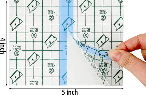 50 Pieces Waterproof Shower Patch Adhesive Bandage Transparent Stretch Shower Cover Protective Transparent Film Adhesive Bandages Dressing, 4 x 5 ...