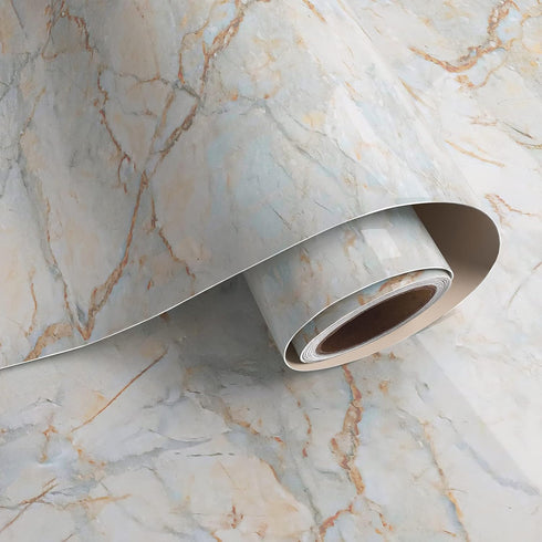 VaryPaper 15.7"x78.7" Glossy Marble Contact Paper for Countertops Waterproof Marble Peel and Stick Wallpaper Removable Self Adhesive Marble Vinyl ...