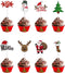 Amosfun 72PCS Christmas Cupcake Toppers,11x5cm Cake Decoration Santa Claus Tree Snowman Sock Candy Theme Party Cake Toppers Picks Christmas Decora...