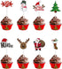 Amosfun 72PCS Christmas Cupcake Toppers,11x5cm Cake Decoration Santa Claus Tree Snowman Sock Candy Theme Party Cake Toppers Picks Christmas Decora...