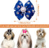 PET SHOW Bowknot Dog Hair Bows with French Barrette Clips Pet Puppies Yorkie Teddy Grooming Hair Accessories Pack of 10 (Paw Bone Printed)...