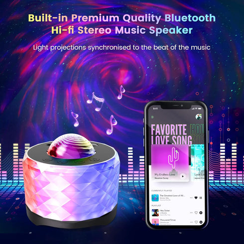 Galaxy Projector?3 in 1 RGB Music Aurora Projector Night Light with Bluetooth Speaker and White Noise, Timer, Moon Projection for Baby Kids Adults...