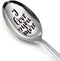 I Love You More Funny Couple Stainless Steel Engraved Spoon, Long Handle Coffee Tea Spoon Dessert Ice Cream Plow for Husband Wife Couple Birthday ...