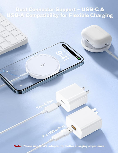 MagSafe Charger Magnetic Wireless iPhone Charge Compatible with iPhone 16 15 14 Pro Max Plus 13 12 Pro Max & AirPods 4 3 2 Pro - Charging Pad Dock...