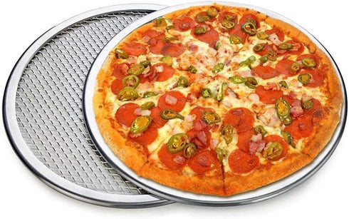 Pizza Screen, 3PCS Aluminum Alloy Seamless Pizza Screen Non Stick Mesh Net Baking Tray Cookware Kitchen Tool For Oven, BBQ 10 inch and 12 inch,14 ...
