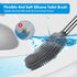 Toilet Brush,Toilet Brush and Holder, Silicone Flexible Toilet Bowl Brush Head with Ventilated Holder, Wall Mounted Compact Toilet Brush Set for B...