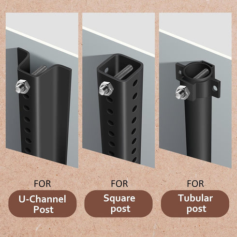 16 Pcs 304 Stainless Steel U Channel Sign Post Attachment Kit Sign Mounting Hardware Road Sign Hardware 2-3/4" and 1-1/2" Sign Post Mounting Bolts...