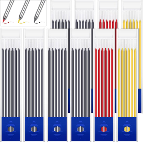60 Pieces 2.8 mm Solid Carpenter Pencil Set Pencil Refills for Carpenter Carpenter Marker Woodworking Mechanical Pencil for Writing, Drawing, Draf...
