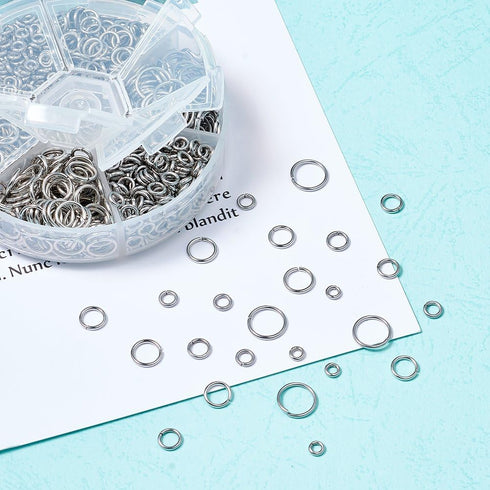 KISSITTY 1400pcs 4-10mm Assorted Stainless Steel Open Jump Rings 1mm Thick for DIY Jewelry Chainmail Making...