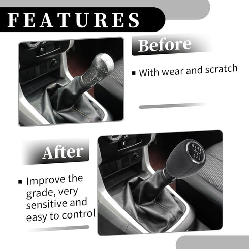 6 Speed Manual Gear Shift Knob - Car Gearbox Stick Shifter Lever Knob - for Chevrolet Cruze 2008-2012 Plastic Faux Leather Black Silver Tone - 1 P...