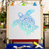 GORGECRAFT 11.8x11.8 Hollow Out Sea Turtle Stencil Ocean Animal Hibiscus Flower Painting Stencils Reusable Large Hawaiian Summer DIY Drawing Templ...