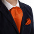 Dan Smith Feel Silk Long-Self Day Ascot For Party 53" Big-Tall Solid Orange Long-Self Cravat Tie Pocket-Square Set Christening Toddler Girls C.C.A...