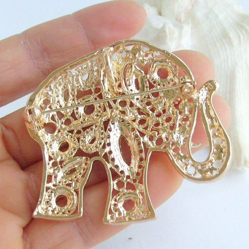 Sindary Unique Animal Elephant Brooch Pin Pendant Rhinestone Crystal BZ5102...