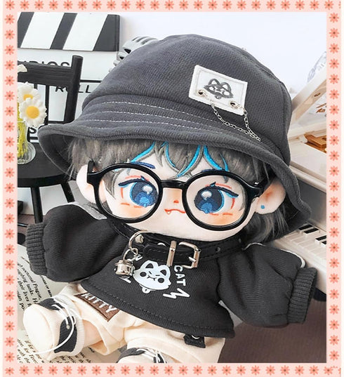 niannyyhouse 20cm Plush Doll Clothes Hat Long Sleeve T-Shirt Pants Glasses Necklace Shoes Demon Outfit 8in Doll Accessories...