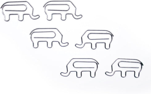 Animal Elephant Shaped Paper Clips in Silver Tin and Silver Gift Box Great for Paper Clip Collectors or Zoo Animal Lovers (100 Count Silver)...