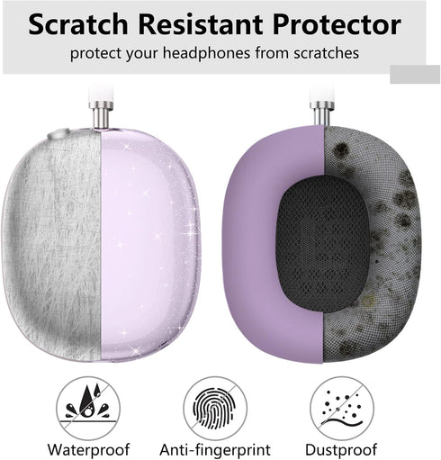 for AirPods Max case Cover,Anti-Scratch Ear Pad Case Cover/Ear Cups Cover/Headband Cover for AirPods Max. Clear Soft TPU and Silicone,Skin Scratch...
