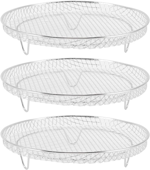 3Pcs Air Fryer Dehydrator Racks, Food Grade Stainless Steel Fruit Meat Dehydration Air Fryer Rack, Stackable Dehydrator Racks for Air Fryer...