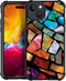 ZHEGAILIAN Case Compatible with iPhone 15 Case,stained glass mosaic fiesta fun Cases, Tempered Glass Back+Soft Silicone TPU Shock Protective Case ...