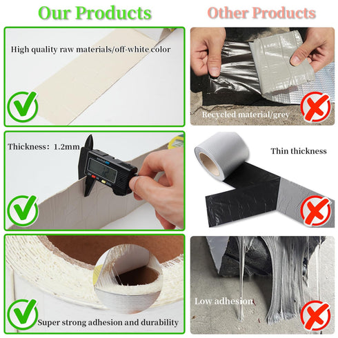 Butyl Tape Waterproof Sealing Aluminum Foil Tape Butyl Sealant Tape for RV Repair, Window, Glass & EDPM Roof Leak Patching, Boat and Pipe Sealing ...