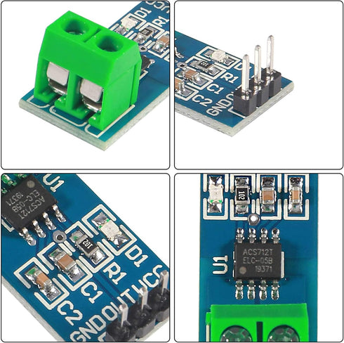 3PCS 5A Range Current Sensor ACS712 Module AC/DC for Arduino (5A)...