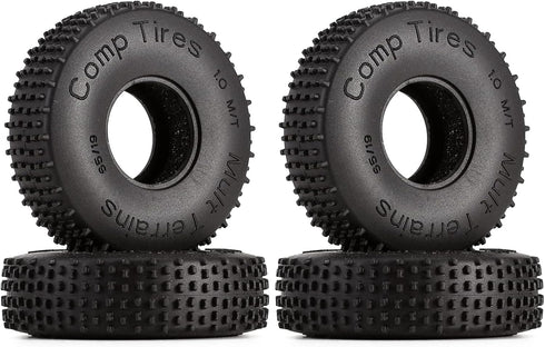 INJORA 1.0 Tires-S4 Multi Terrain Pin Crawler Tires for TRX4M SCX24 AX24 FCX24 Upgrade Parts, 65 * 19mm,T2440...