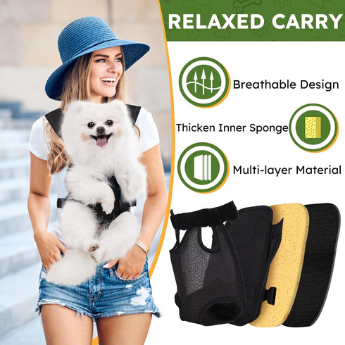 Pet Carrier Backpack, Hands-Free Adjustable Dog Front Carrier Legs Out & Easy-Fit Dog Backpack Carrier for Hiking Camping Traveling Cycling for Sm...