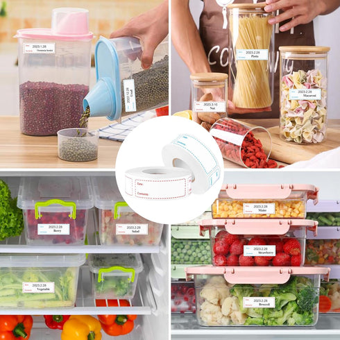 1000Pcs Removable Freezer Labels,1 x 3 Inch Food Labels for Food Containers Food Date Stickers Refrigerator Food Storage Labels Easy Clean No Resi...