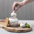 WM Bartleet & Sons 1750 Traditional Porcelain Garlic Storage Pot with Wooden Lid 10cm – White, One Size...